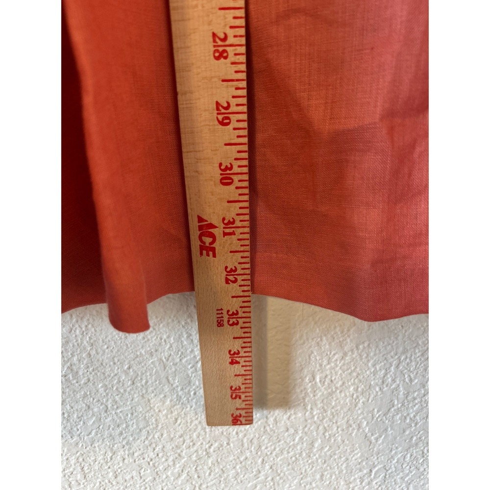 Lagenlook Linen Boho Rafaella Coral 100% Linen Mermaid Midi Skirt Size 10 - Picture 5 of 7